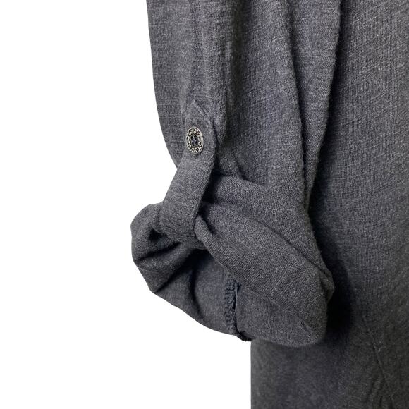 J Jill Long Sleeve Button Front Top Roll Tab Sleeves Sz M (2431) - Picture 3 of 5